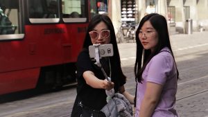 two girls taking a selife